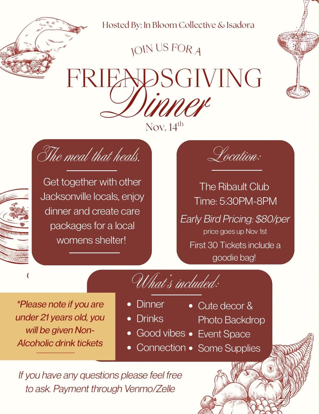 Friendsgiving Dinner flyer